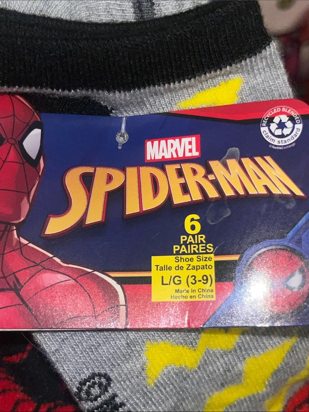 6 pack- Spider-Man socks